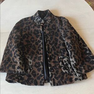 Betsey Johnson faux fur leopard Cape Coat